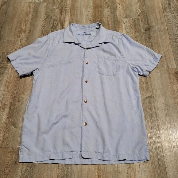 Tommy Bahama Silk Island Style Loose Short Sleeved Button Up Shirt Mens Large - Picture 1 of 9